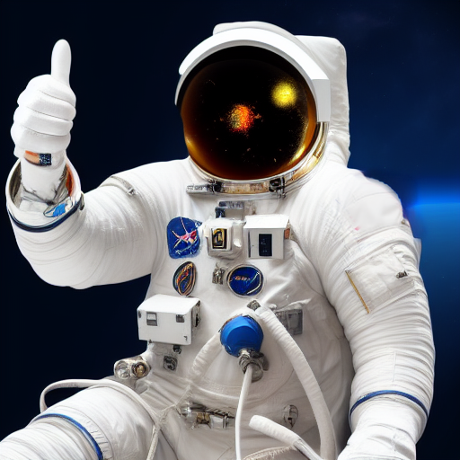 Astronaut showing thumbs up